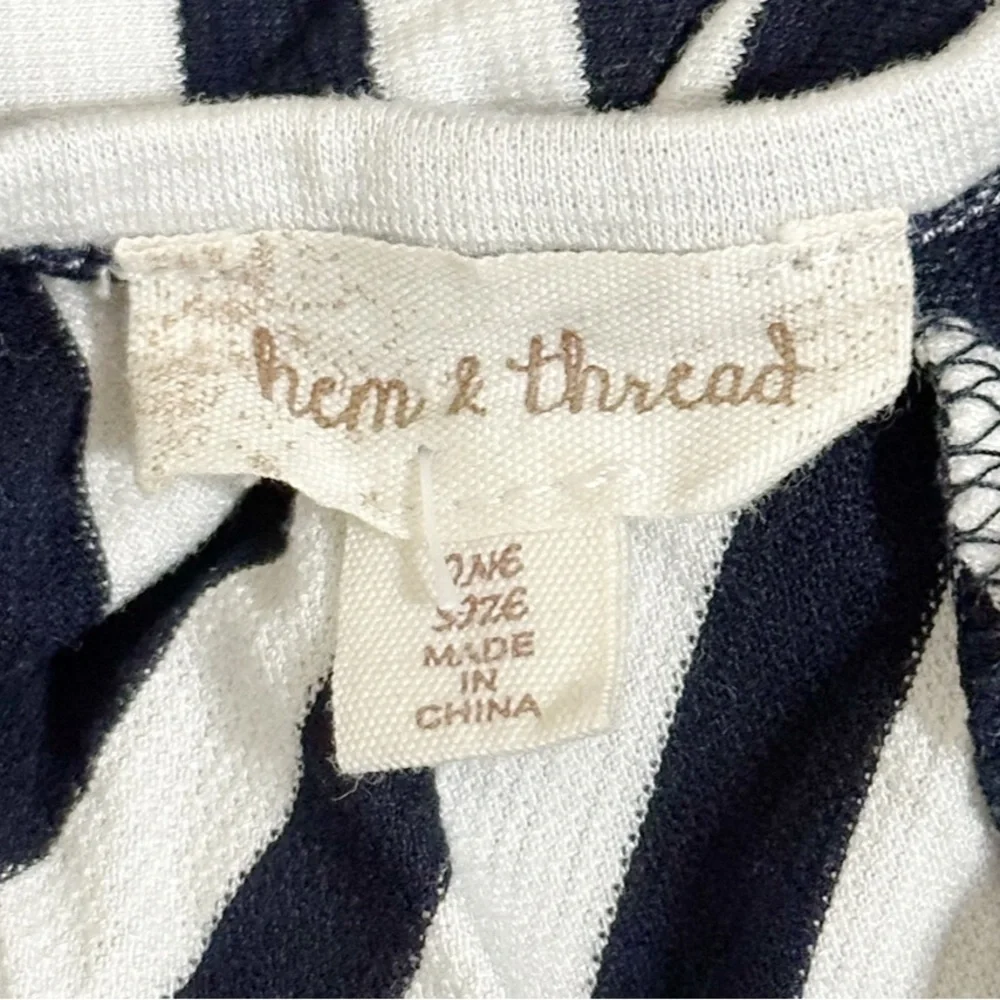 Hem & Thread Black and White Striped Women’s Kimono Cardigan - One Size - Picture 4 of 5